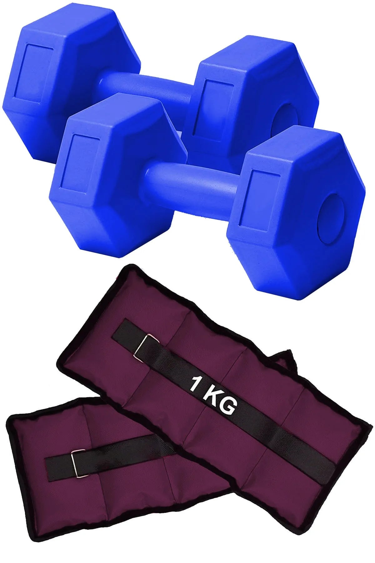 2 Adet 1 Kg El & Ayak Ağırlığı ve 2 Adet 1 Kg Dambıl Seti