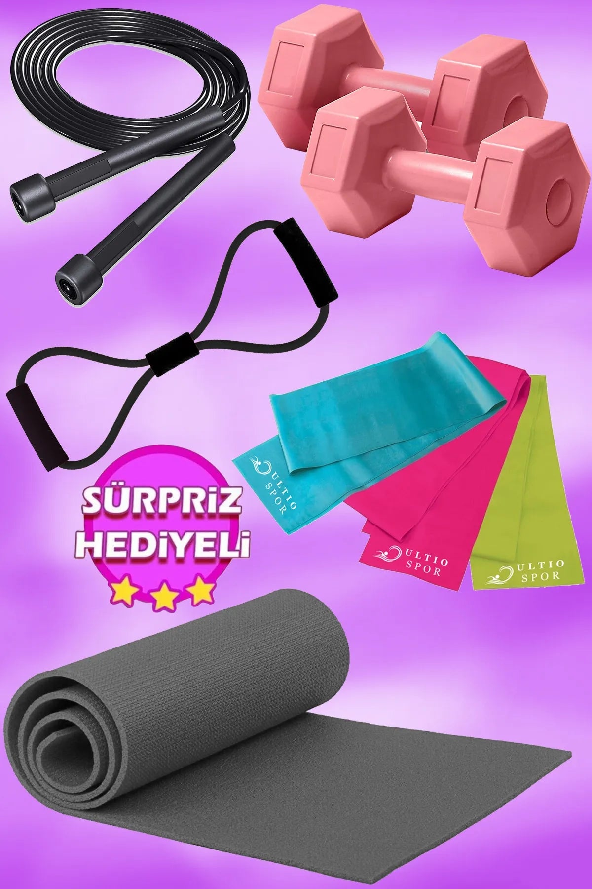 7 Parça Pilates ve Egzersiz Seti